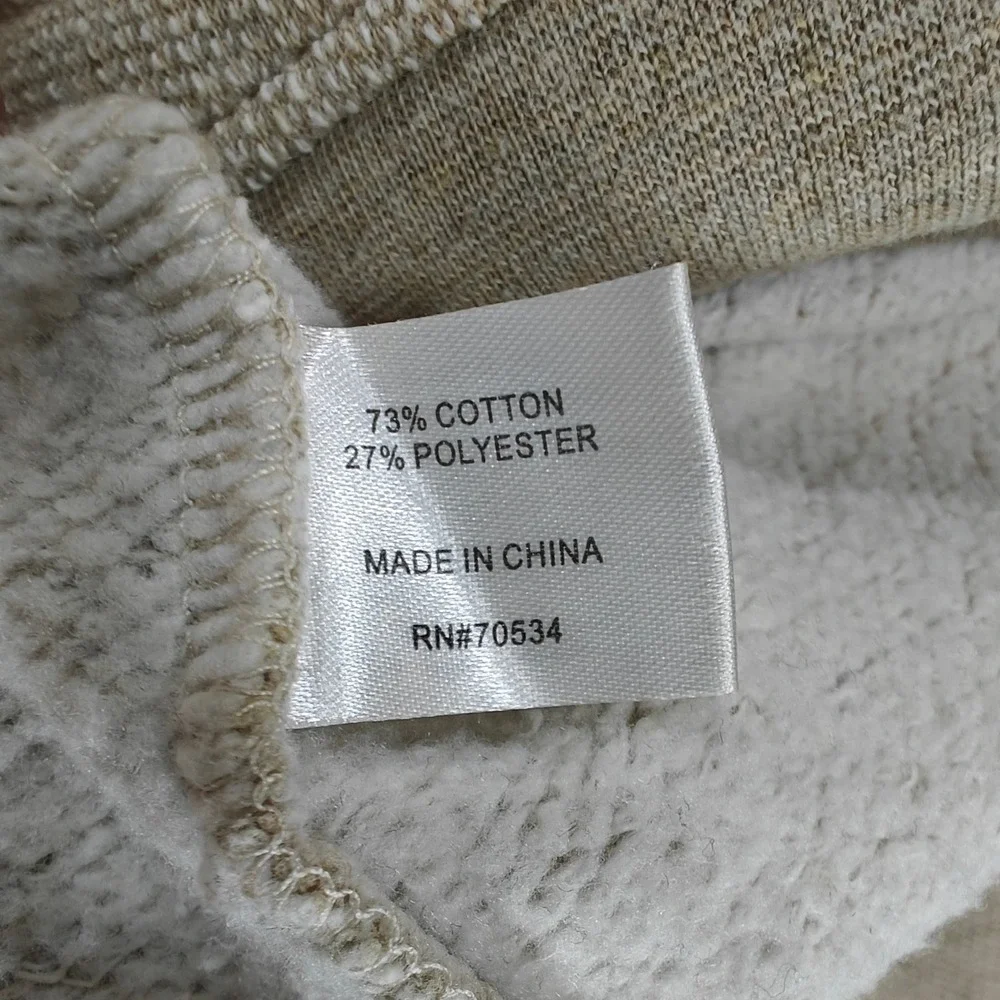 Orvis Mens Shawl Collar Pullover Sweatshirt Tan Heathered Button Neck XL